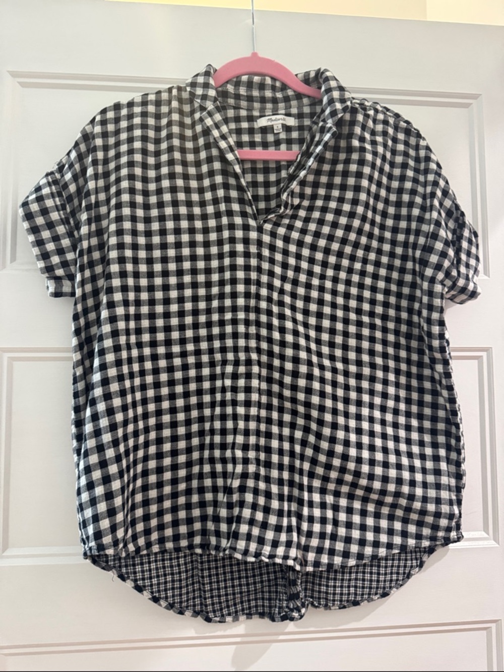 Madewell Black and White Gingham Shirt